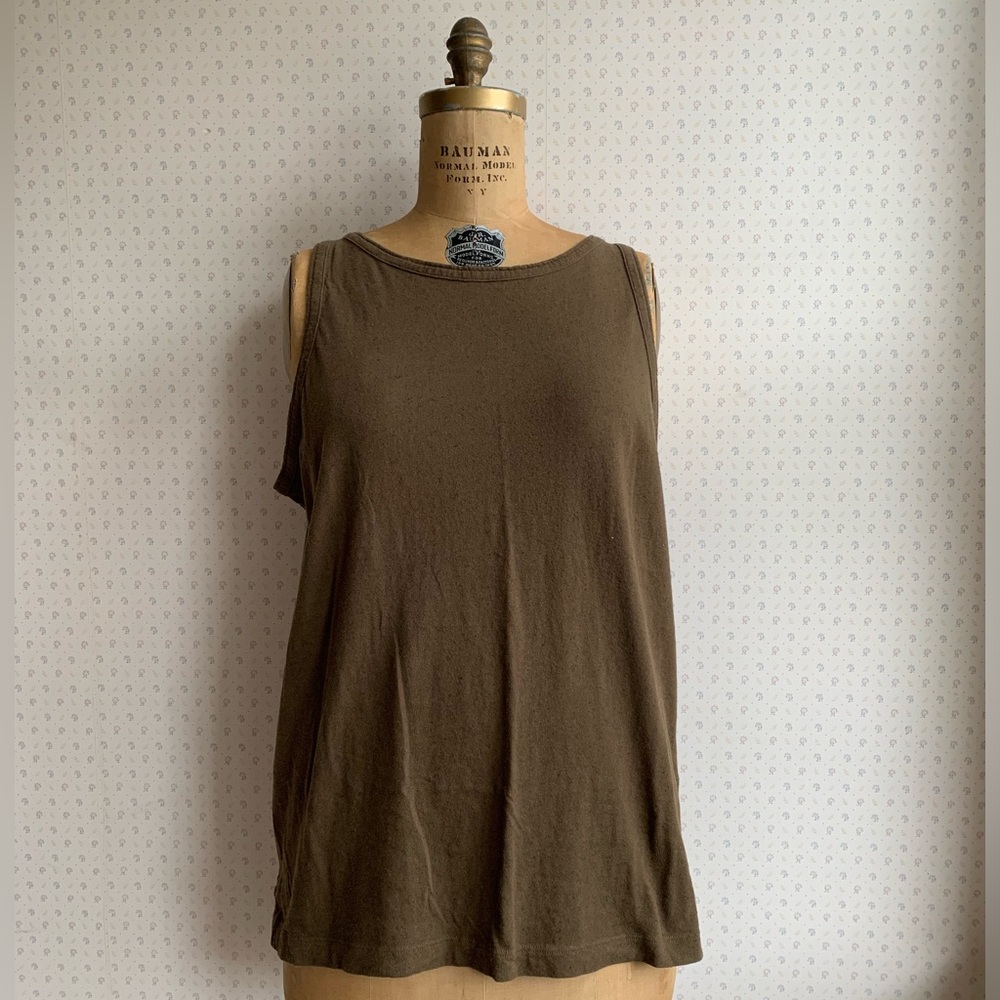 Filson Marsh Olive Green Cotton Linen Tank Top sz Extra Large TP2